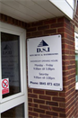 Aluminium sign with standoffs